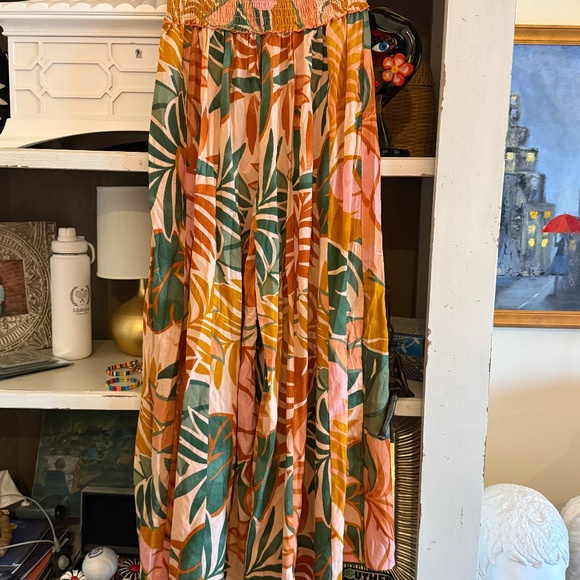 TRUE Destinations resort wear tropical print flare pants Medium M - Picture 5 of 5